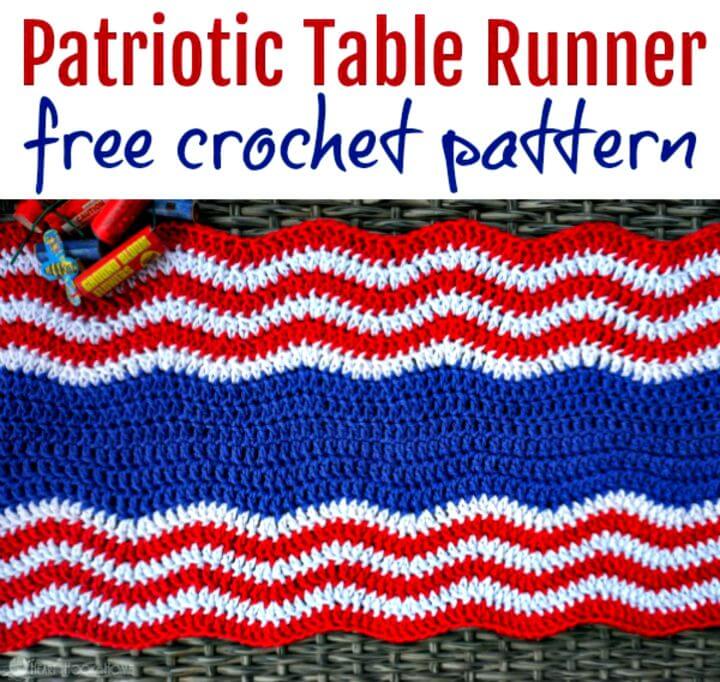Free Crochet 4th Of July Patriotic Table Runner Pattern