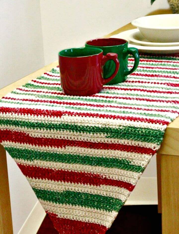 Free Crochet Stripe Table Runner Pattern