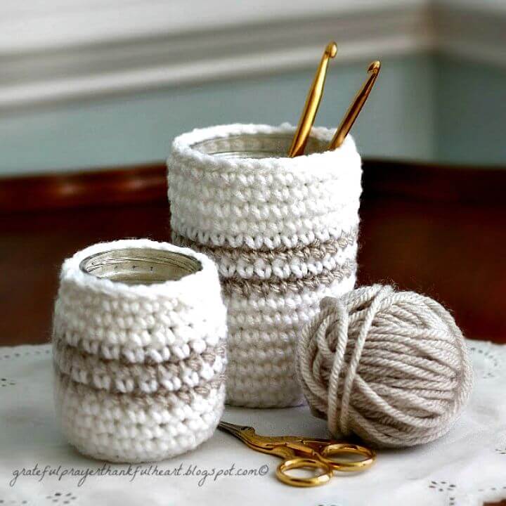 Crochet Cozy for Jars - Free Pattern