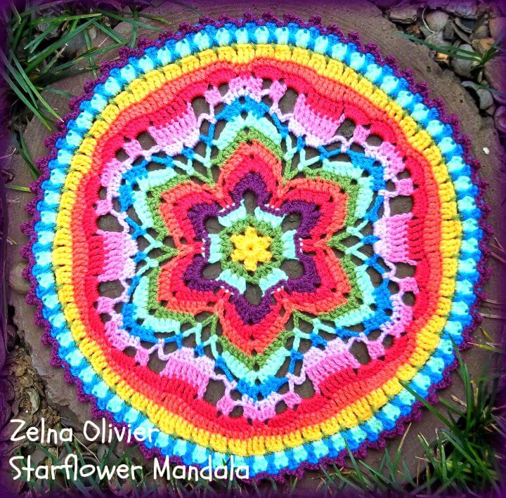 How to Crochet Starflower Mandala - Free Pattern