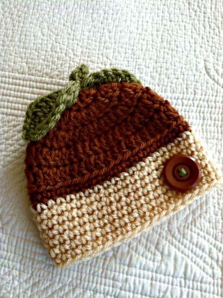 Free Crochet Acorn Baby Hat Pattern