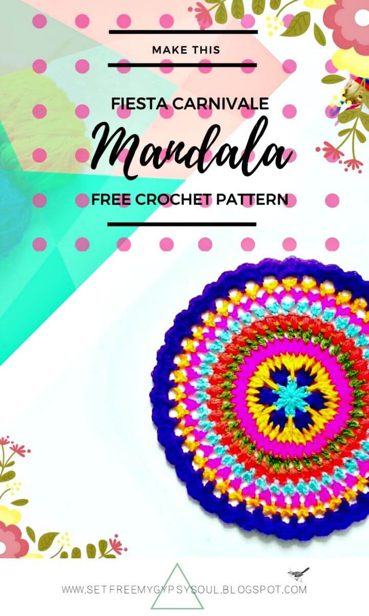 Free Crochet Autumn Fiesta Carnivale Mandala Pattern