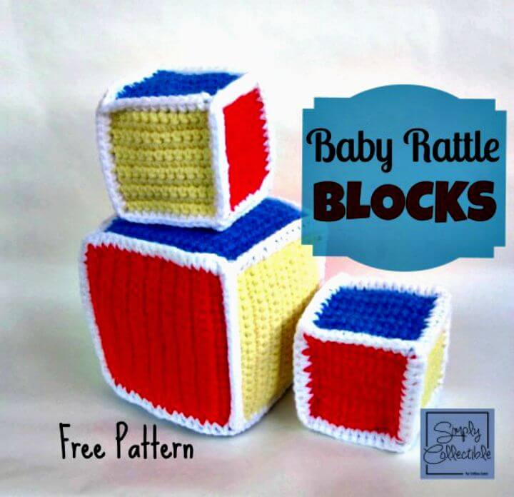 Free Crochet Baby Rattle Blocks Pattern