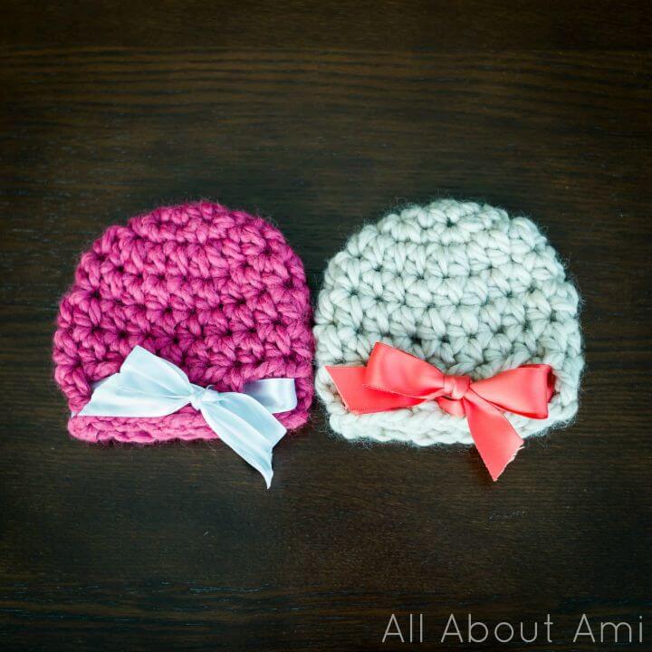 Easy to Crochet Bulky Newborn Hat Pattern
