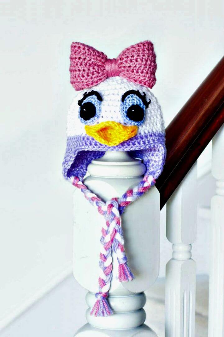 Easy Crochet Daisy Duck Inspired Baby Hat Pattern