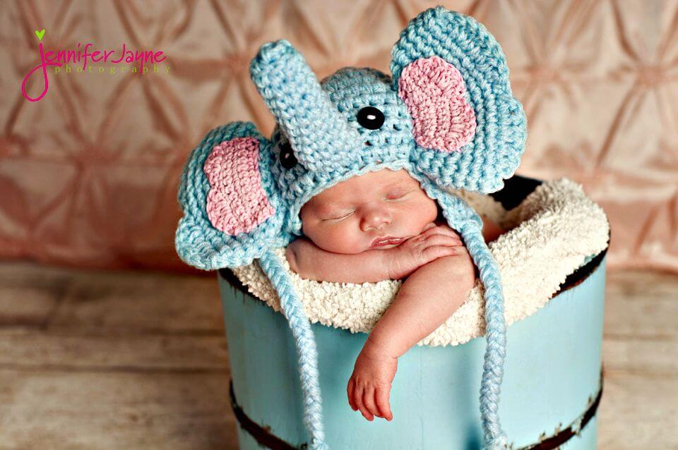Free Crochet Elephant Newborn Hat Pattern