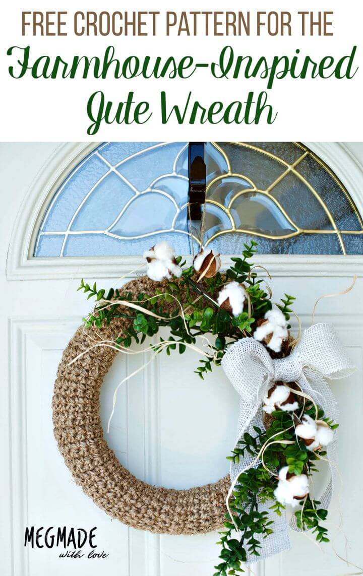 Free Crochet Farmhouse-inspired Jute Wreath Pattern