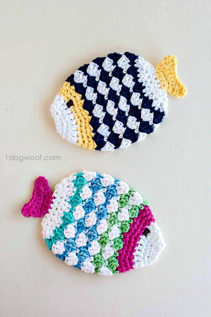 Crochet Fish Scrubbie Washcloths 