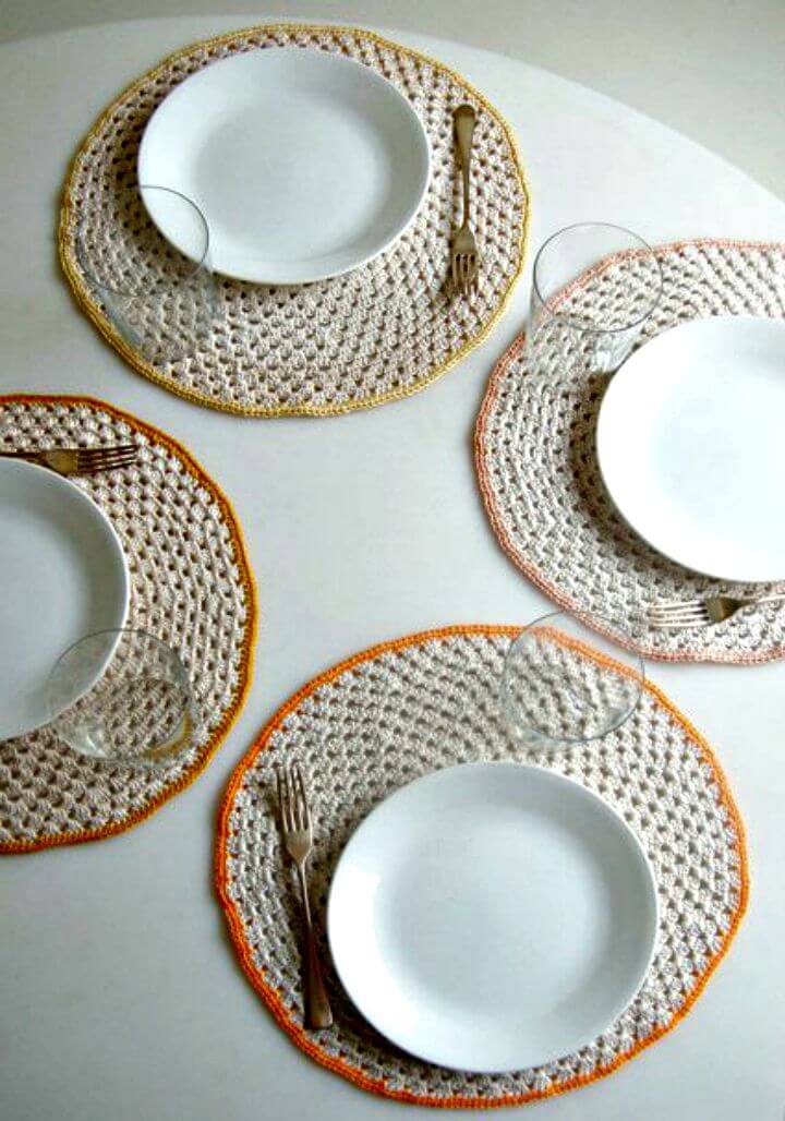 Easy Crochet Granny Circle Placemats Pattern