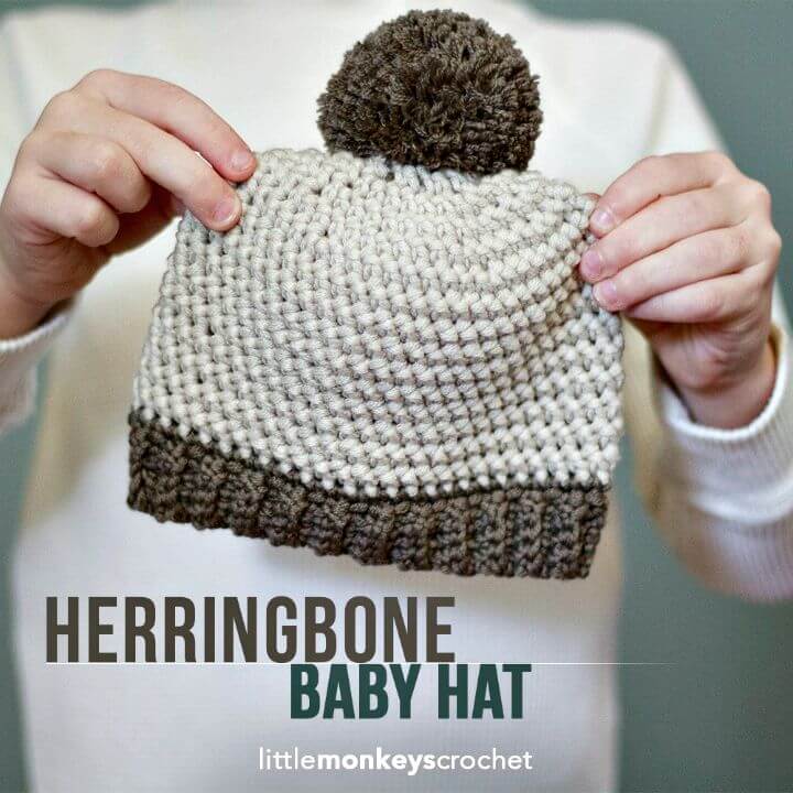 Free Crochet Herringbone Baby Hat Pattern