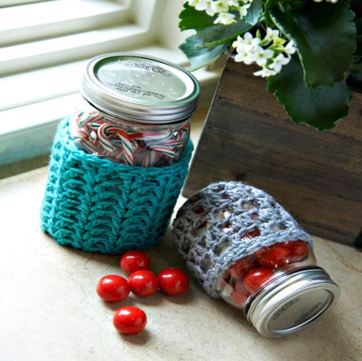 Free Crochet Jar Cozies Pattern