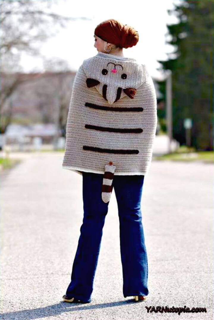 Adorable Crochet Kitty Cat Poncho Pattern