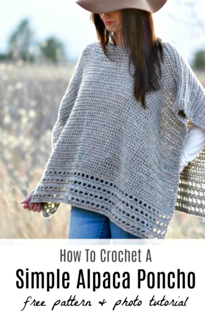 Free Crochet Light Alpaca Poncho Pattern