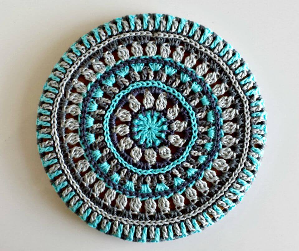 Crochet Mandala Style Trivet Cover - Free Pattern