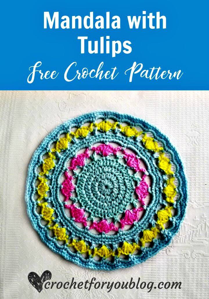 Free Crochet Mandala with Tulips Pattern