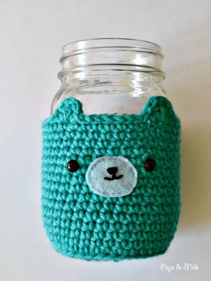 How to Crochet Mason Jar Bear Cosy