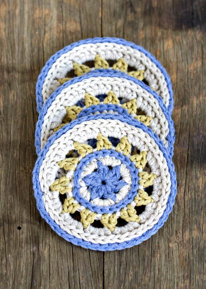Awesome Crochet Meadowlark Coasters Pattern