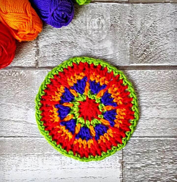 Crochet Mexican Sun Mandala Coasters - Free Pattern