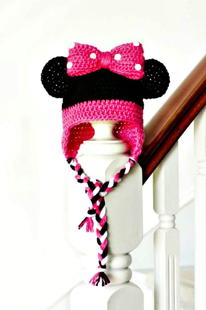 Crochet Minnie Mouse Inspired Baby Hat Pattern