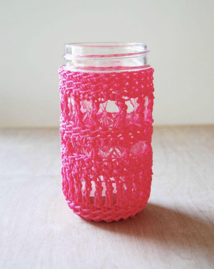 Easy Crochet Neon Jar Cozies Pattern