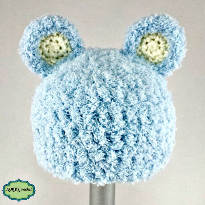 Free Crochet Newborn Bear Hat Pattern
