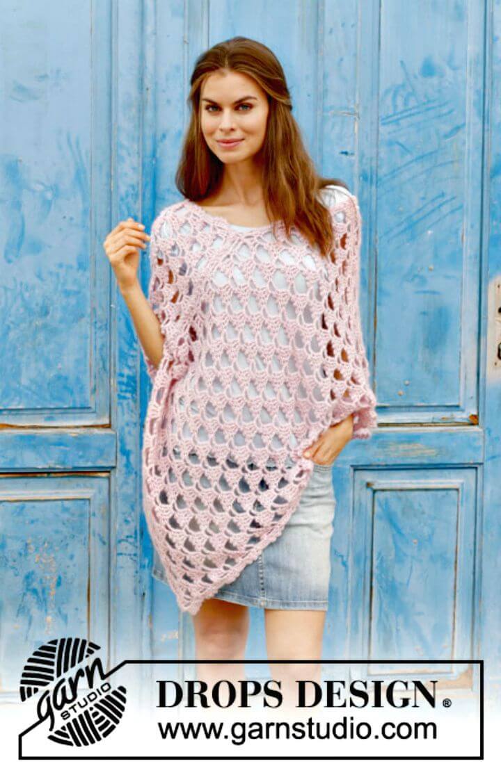 Free Crochet Poncho with Lace Pattern