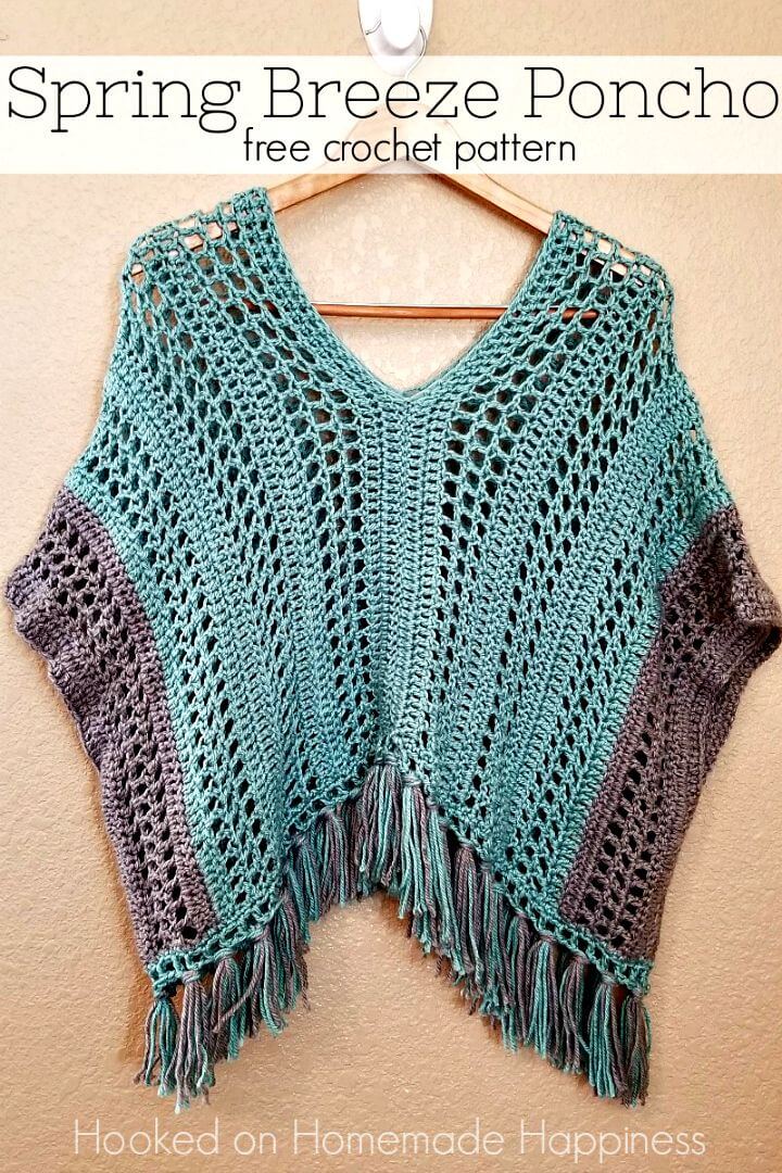 Free Crochet Spring Breeze Poncho Pattern