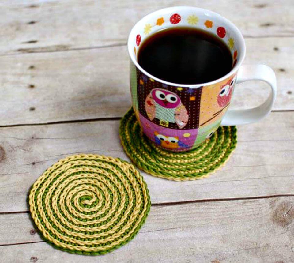 Free Crochet Summer Spiral Coasters Pattern