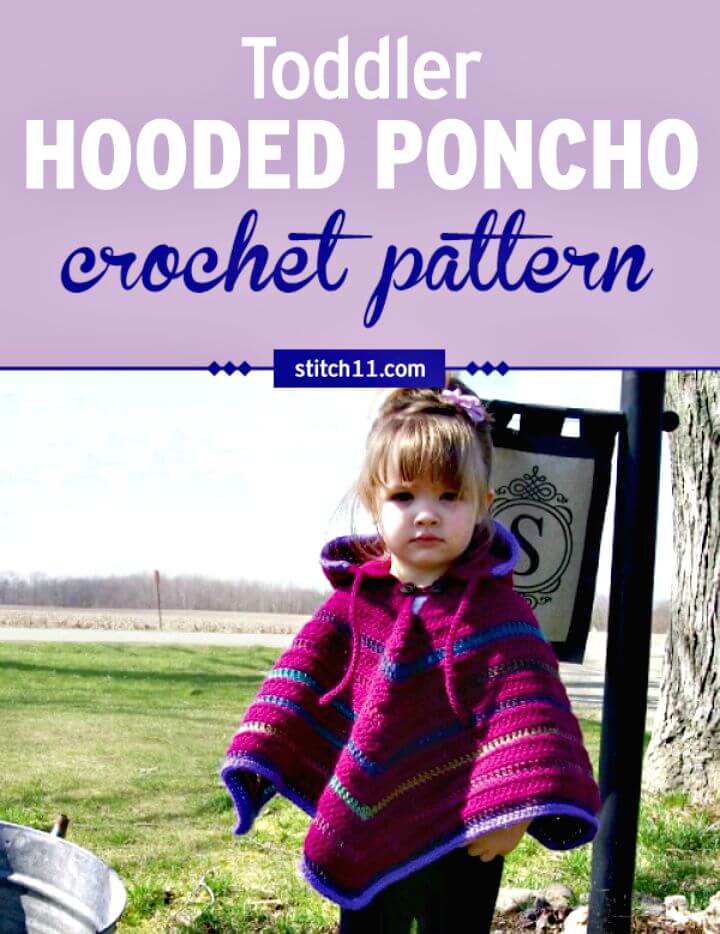 Free Crochet Toddler Hooded Poncho Pattern