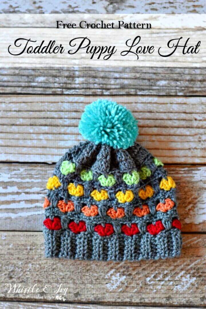 Make a Toddler Puppy Love Hat - Free Crochet Pattern