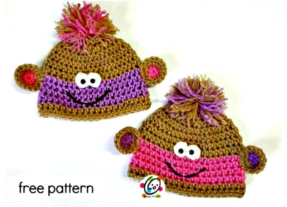 How to Crochet Twin Baby Monkey Beanies