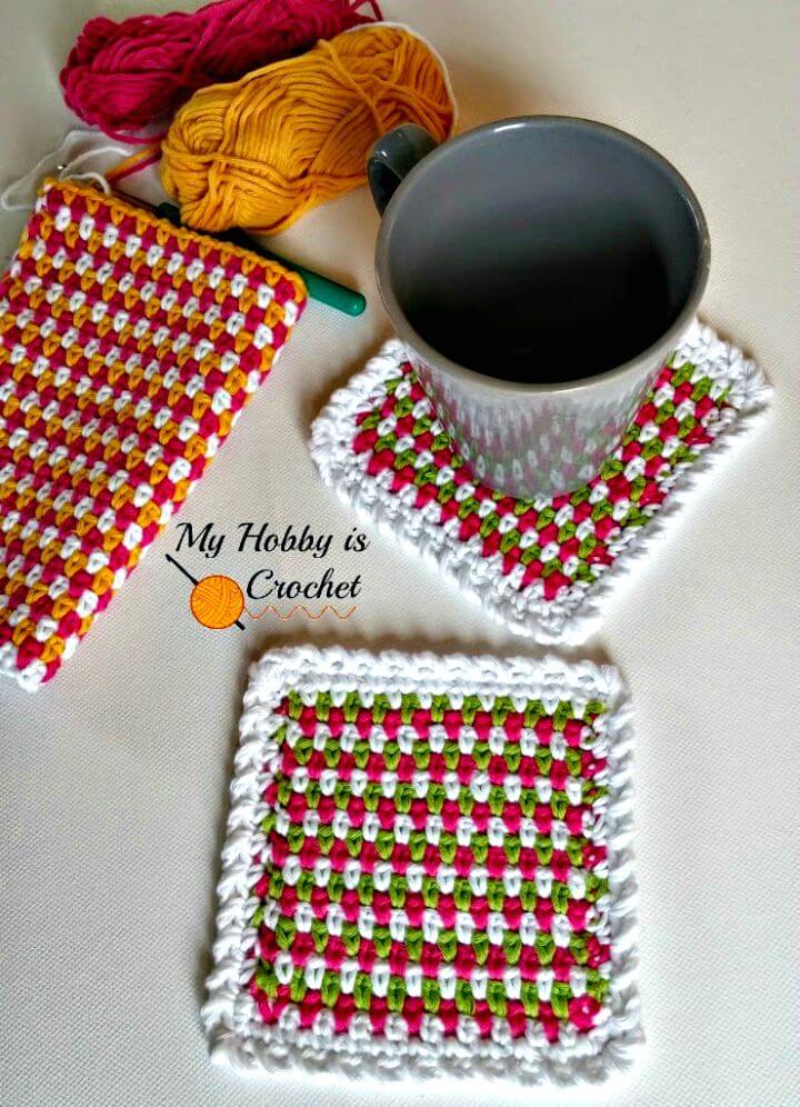 How to Crochet Woven Stitch Coasters