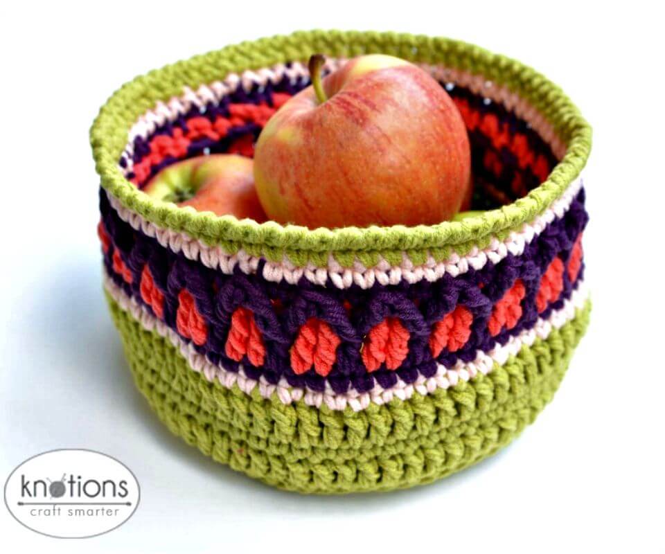 How To Crochet Fall Apple Basket 