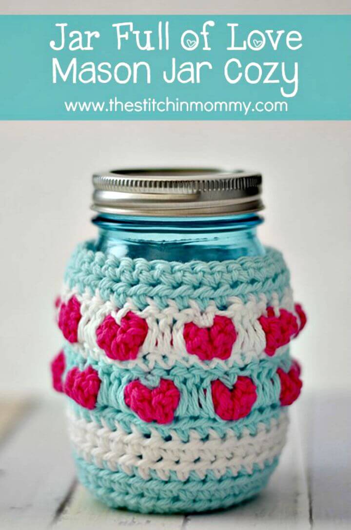 Adorable Crochet Mason Jar Cozy Pattern