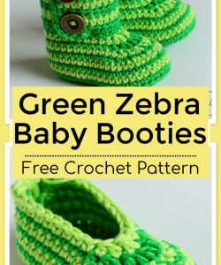 Crochet Green Zebra Baby Booties Free Patterns