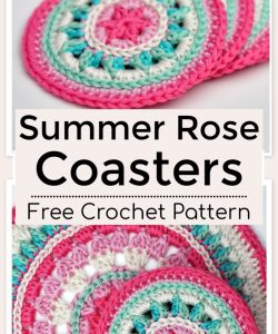 Crochet Summer Rose Coasters Free Pattern