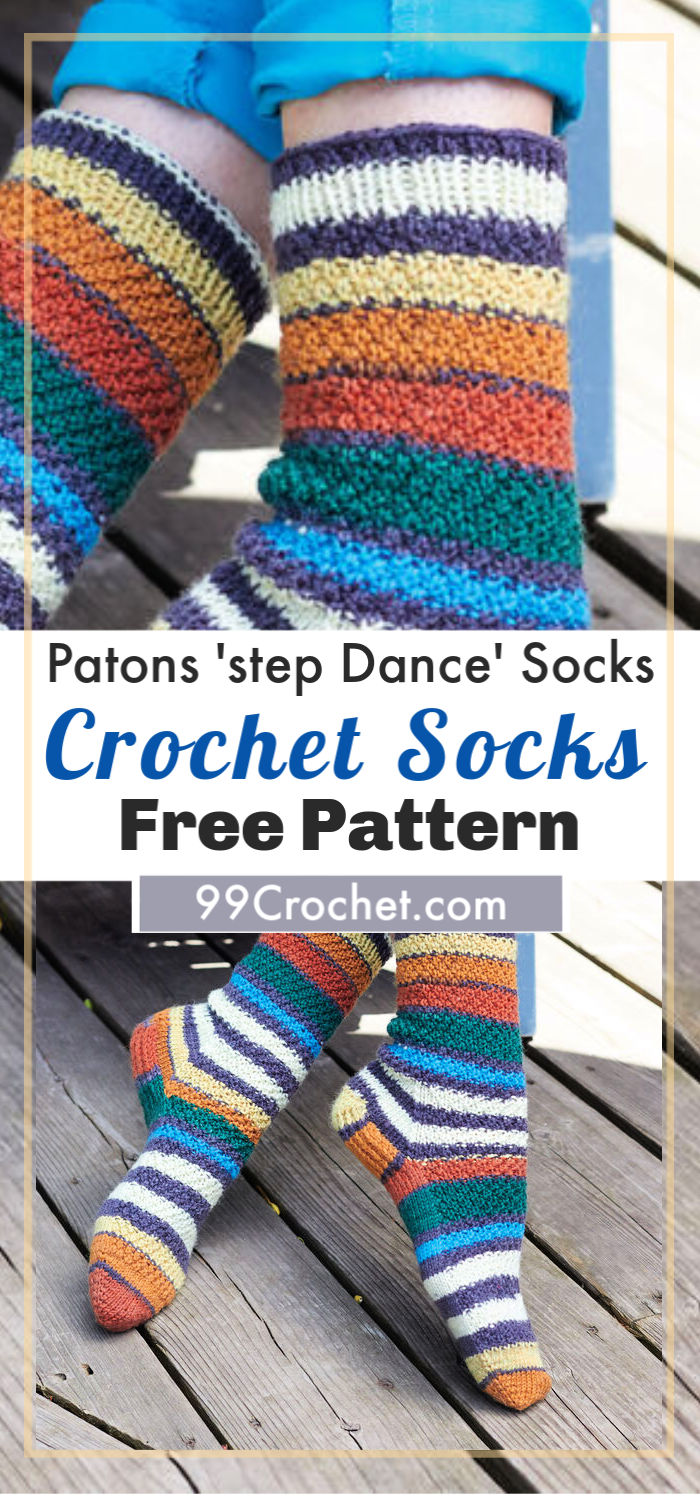 Free Crcohet Patons step Dance Socks Pattern