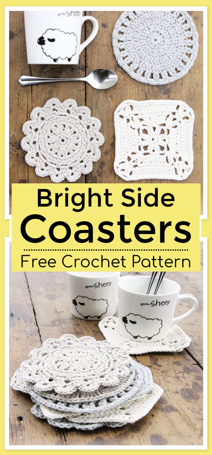 Free Crochet Bright Side Coasters Pattern