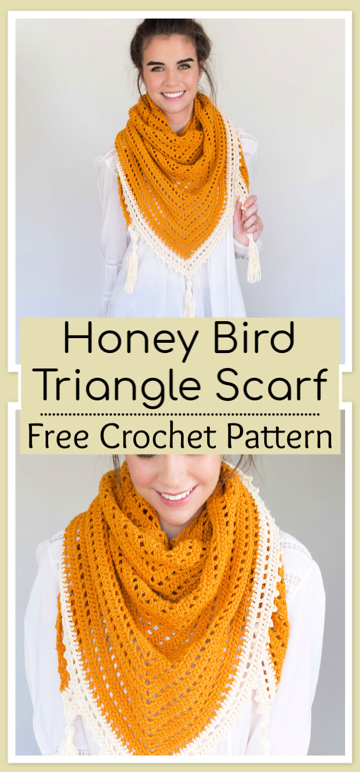 Free Crochet Honey Bird Triangle Scarf Pattern