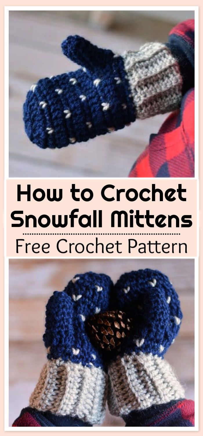 Free Crochet Snowfall Mittens Pattern