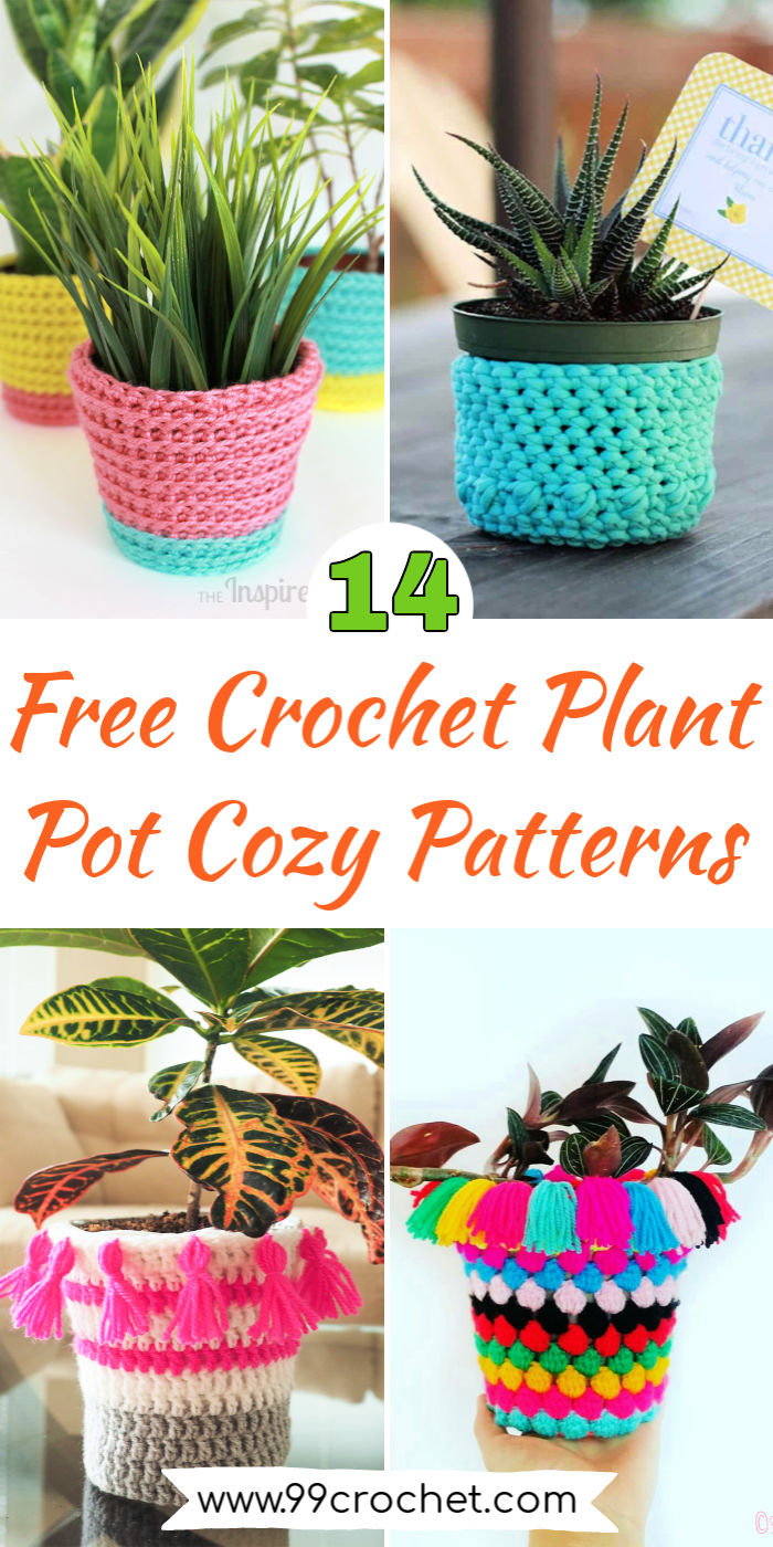 14 Free Crochet Plant Pot Cozy Patterns - 99 Crochet