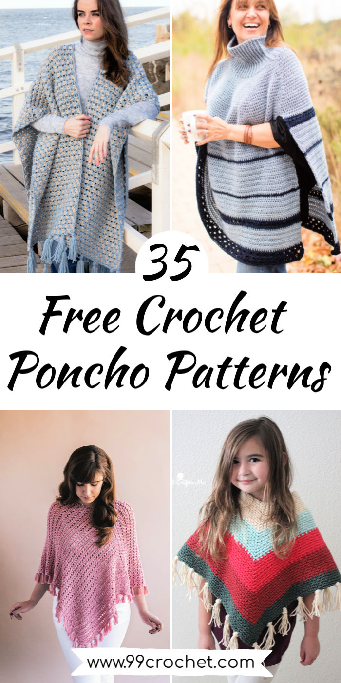 35 Free Crochet Poncho Patterns for Beginners