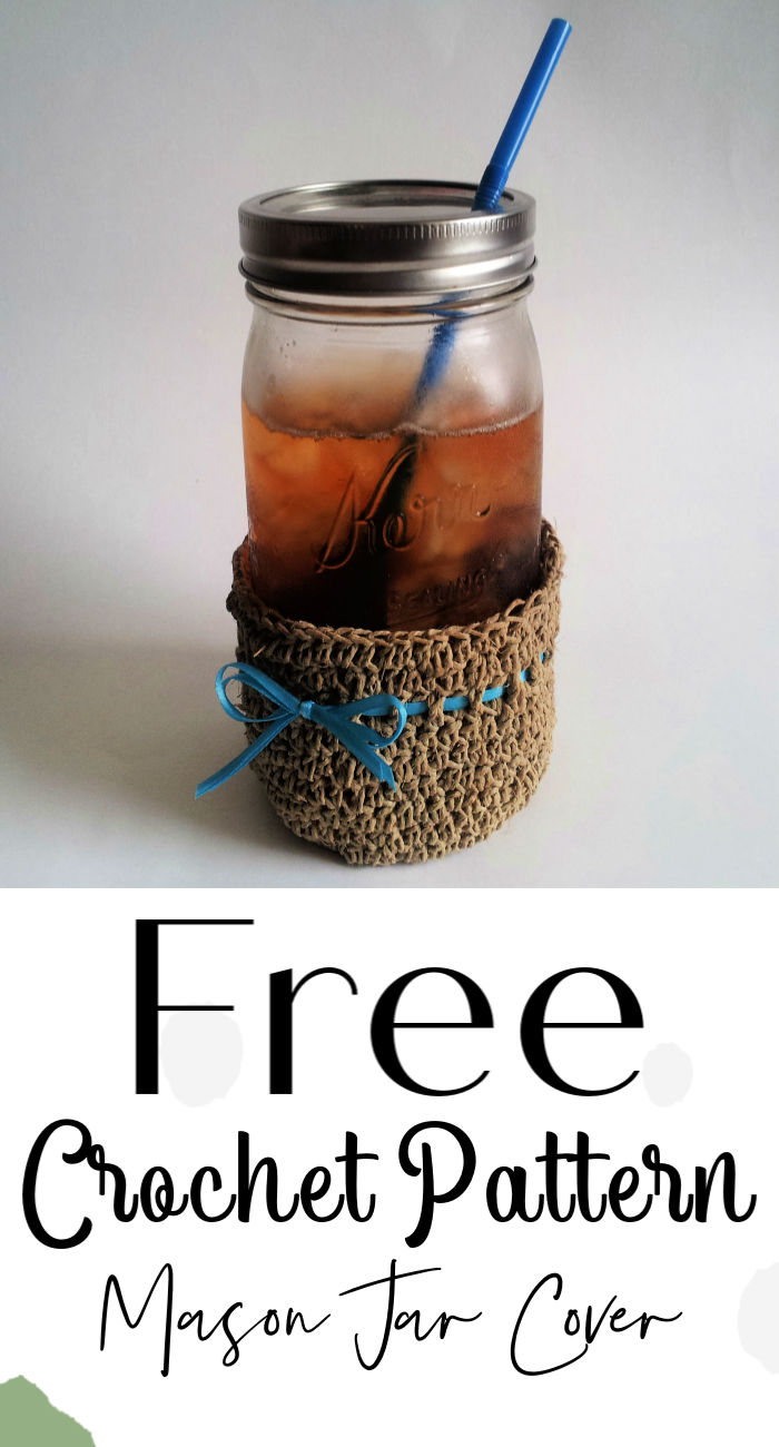 Crochet Hemp Mason Jar Cover Free Pattern