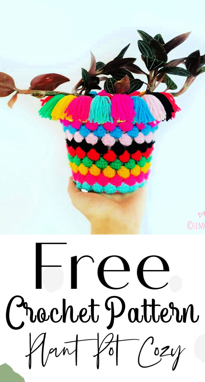 Cute Crochet Plant Pot Cozy Free Pattern