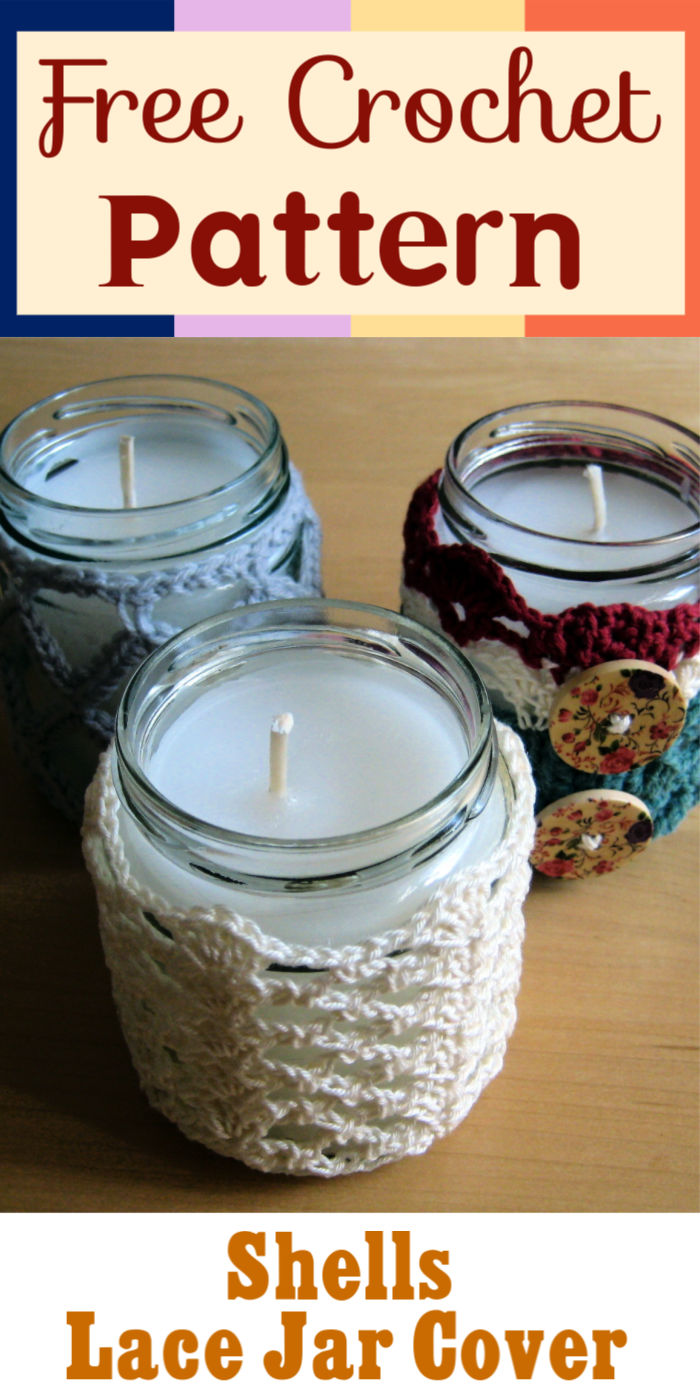 Free Crochet Shells and Lace Jar Cover Pattern