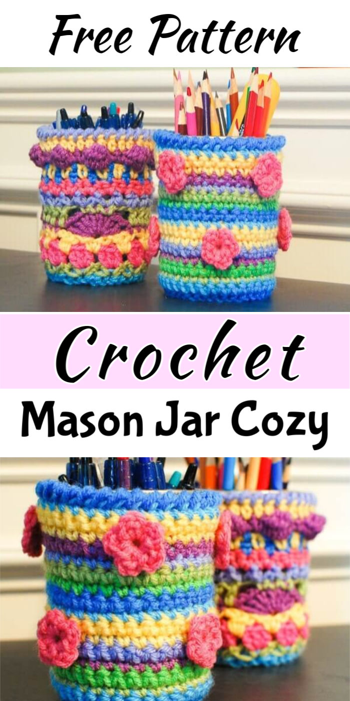 How to Crochet Mason Jar Cozy Free Pattern