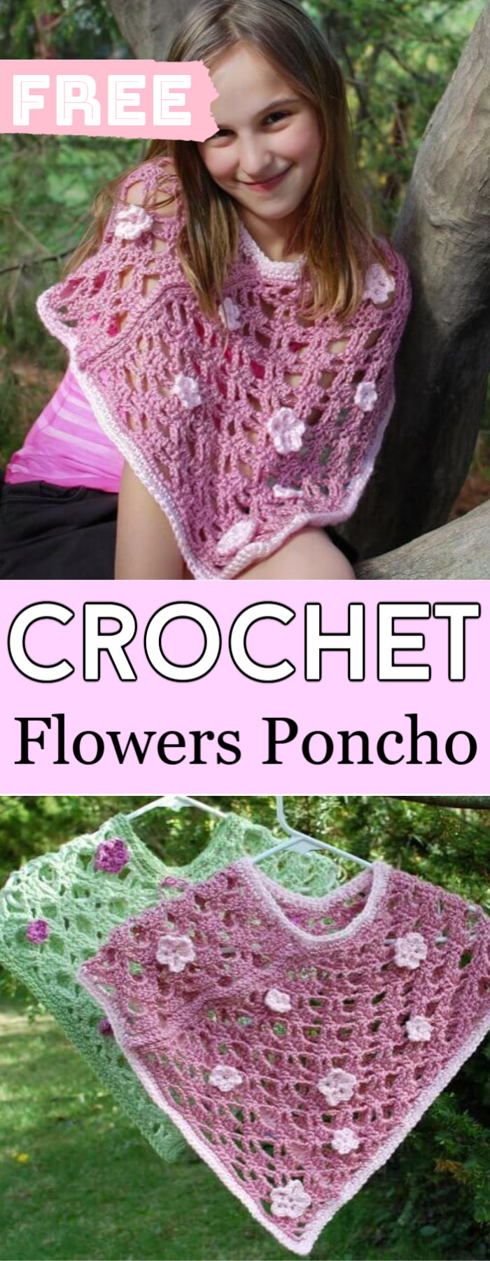 How to Crochet Spring Flowers Poncho Free Pattern